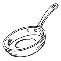 Hand Drawn Sketch of a Single Empty Frying Pan vector