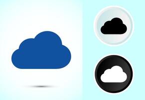 Cloud icon design, weather icon sign symbol in color, black and white vector