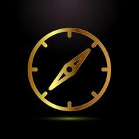 Compass icon design illustration, Navigation symbol in gold color style vector