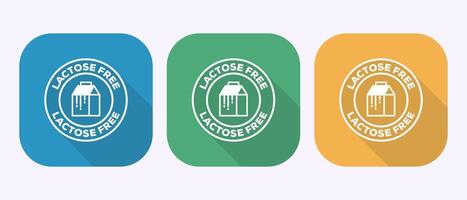 Lactose free icon, healthy food concept icon sign in shadow button design vector