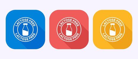 Lactose free icon design, healthy food concept sign in shadow button design vector