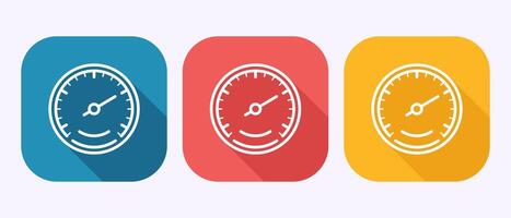Speedometer Icon design illustration, Speed indicator symbol in shadow button design vector