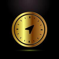 Compass icon design, Navigation sign in gold color style vector