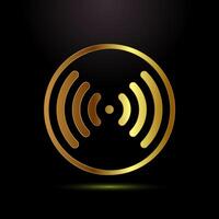 Wifi icon design, internet connection icon, wireless and wifi sign symbol in gold color style vector
