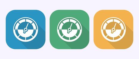 Speedometer Icon design illustration, Speed indicator sign in shadow button design vector
