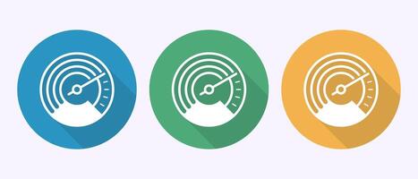 Speedometer Icon illustration, Speed indicator sign symbol in shadow button design vector
