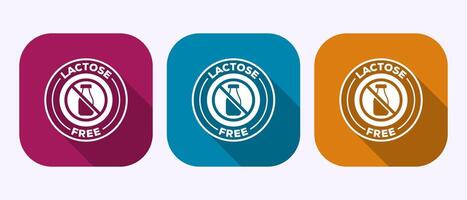 Lactose free icon design, healthy food concept icon in shadow button design vector