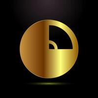 Wifi icon design, internet connection icon, wireless and wifi symbol in gold color style vector