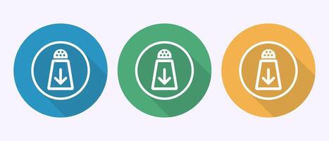 Low sodium icon design, No salt sign, Salt free symbol in shadow button design vector
