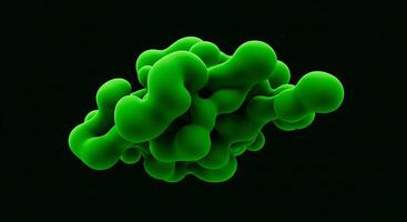 A green virus on a black background photo