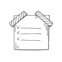 Memo paper sheet icon. Hand drawn illustration on isolated background. vector