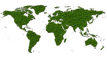 A green world map with trees on it photo