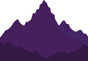 Mountain silhouette illustration in dark purple tones with sharp peaks and layered shapes natural design elements vector
