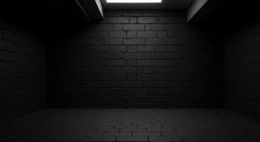 A dark room with a light shining in the middle photo
