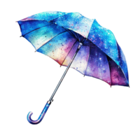 Blue Umbrella with Rainbow Trim Open Weather Accessory png