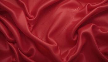 Closeup view of rich crimson textile texture. photo
