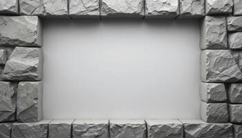 Grey Stone Frame Enclosing Blank Space photo