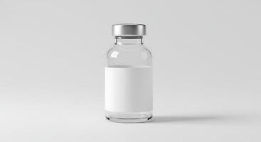 A white empty bottle with a silver lid photo