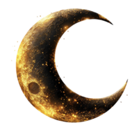 Luminous Crescent Moon with Subtle Shading and Real Texture png