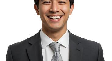 A smiling man in a suit and tie photo