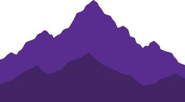 Purple Mountain Range Illustration with Layered Peaks in Minimalist Style vector