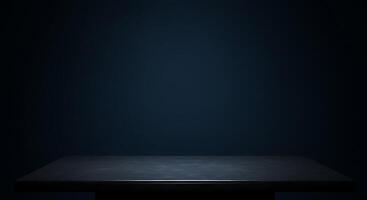 An empty table in a dark room photo