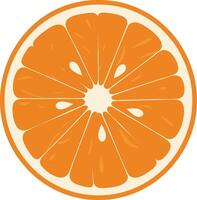 Orange fruit slice illustration with bright orange color and round shape for fresh citrus design elements vector