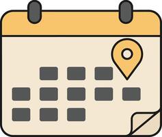 Calendar icon with location marker for event planning and schedule management illustration vector