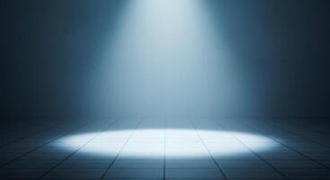 An empty room with a spotlight shining down on it photo