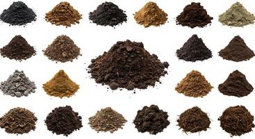 A variety of soil types and colors photo