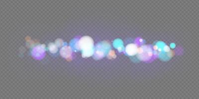 Dynamic urban night bokeh lights neon glow vibrant colors mix scene. Sparkling pattern, reflecting water and city traffic. Modern funky vibe for celebrations and tech themed event banner. vector