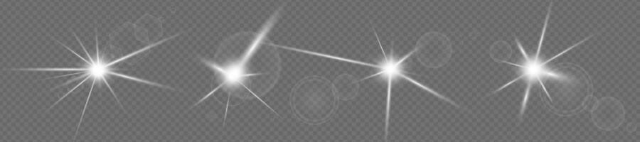 Bright glowing light burst with radiant beams and lens flare. Abstract sunray effect with sparkles and glare. illustration for shiny, magical, or energy themed designs vector