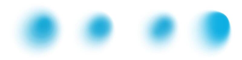 Gradient abstract shapes with soft blur and fluid texture. Blue, white and neon hues. Y2K style with circular bubble like elements. Modern minimal aesthetic with organic blobs and watercolor splashes. vector