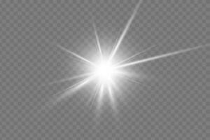 Glowing light burst with radial rays and sparkle. Bright sunbeam effect with glare and lens flare. Abstract shiny glow. Dynamic energy and radiant aura. illustration. vector
