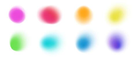Gradient abstract background with vivid colors blue, green, pink, yellow and red. Soft blur neon glow fluid shapes. Iridescent brutalism with organic modern and digital elements. vector