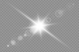 Glowing light burst with radial rays and sparkles. Bright sunbeam effect with glare and lens flare. Abstract shiny glow. Dynamic energy and radiant aura. illustration. vector