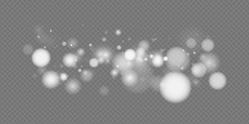 Abstract white bokeh background with glow and glitter. Shiny, festive, and magical design for holiday, Xmas, or celebration themes. Modern, luminous illustration.