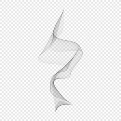 Smoke . Black isolated cigarette curved vapor. Swisting steam transparent effect. Vapour from aroma candle on white background. winding fume eps illustration