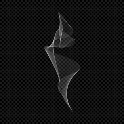 Smoke . White isolated cigarette vapor. Steam transparent effect. Vapour on black background. winding fume eps illustration