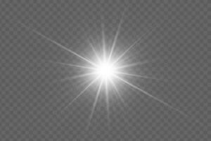 Bright light burst effect with radial glow. Abstract sunbeam with spark, shine and bokeh. Glowing glare. illustration for vibrant sunny designs. vector