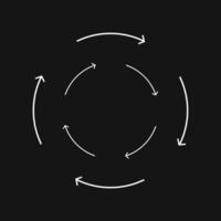 Round 4 Option Infographic - Arrow In a Circle Moving vector