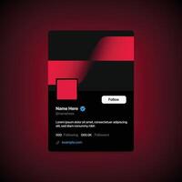 UI UX Style of Profile Card Design - User Profile Design - Social Media Profile Design vector