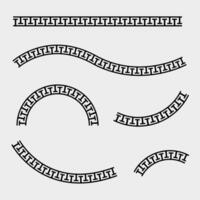 Set of Greek Pattern Design Shapes - Greek Pattern Random Lines vector