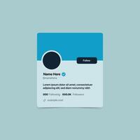 UI UX Style of Profile Card Design - User Profile Design - Social Media Profile Layout Design vector