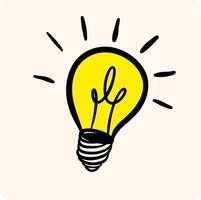 Idea Lightbulb Drawing with background cream vector