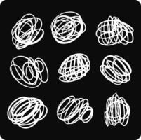 White Scribble Oval Collection with background cream vector