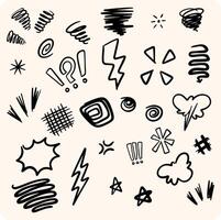 Hand Drawn Concept Design Elements with background cream vector