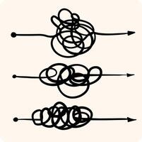 Tangled Path Illustration with background cream vector