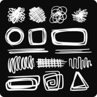 White Scribble and Shape Set with background cream vector