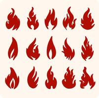Red Flame Collection with background cream vector